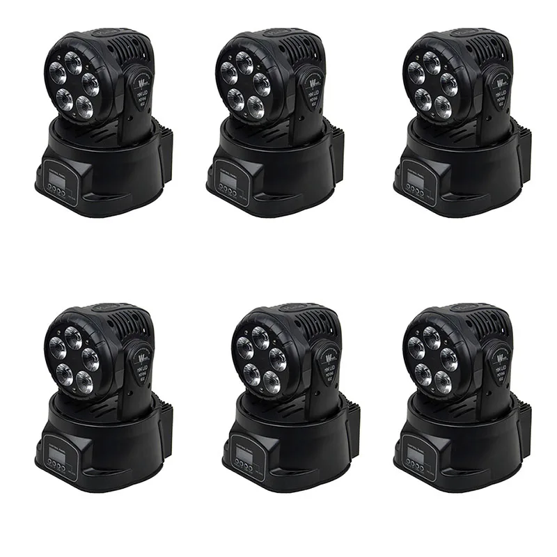 6 шт./лот светодиодная моющаяся движущаяся головка Mini 5x18 Вт RGBWA + UV для дискотеки
