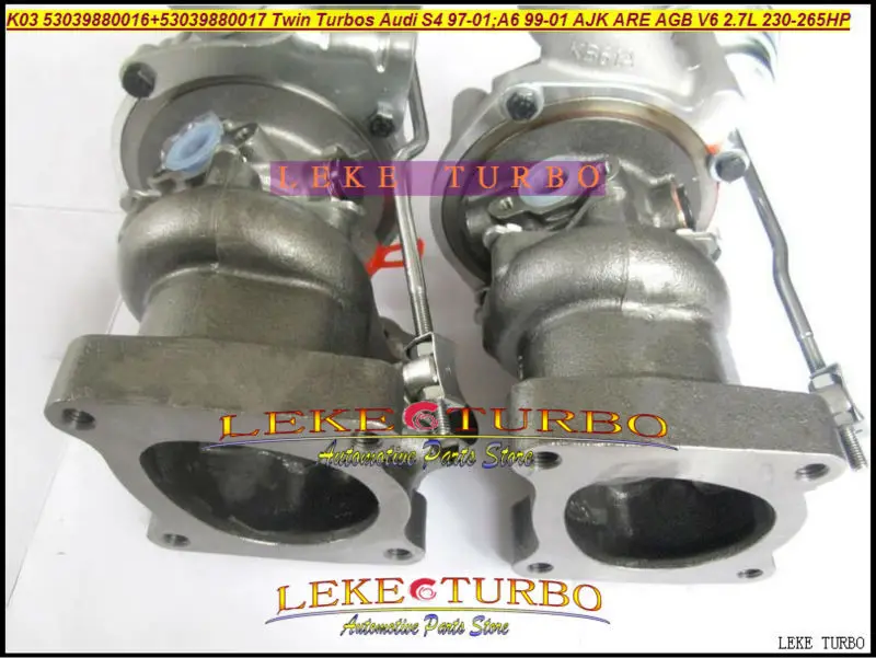 K03 016+ 17 Twin Turbo 53039880016 53039880017 53039700016 53039700017 для AUDI S4 1997-01; A6 99-01 AJK являются BES AGB 2.7L 265HP