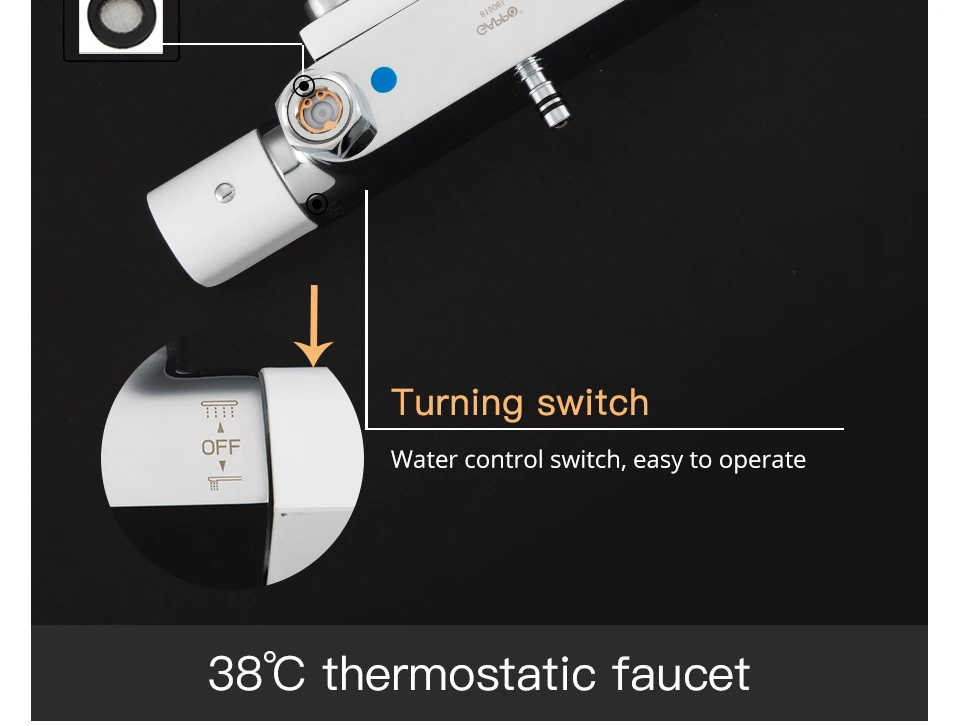GAPPO термостатический набор сантехники душевой набор ливневый смеситель горячий и холодный черный смеситель для ванны термостатический душевой смеситель