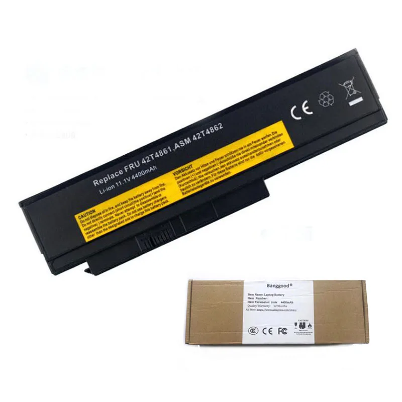 

4400mAh FRU 42T4861 ASM 42T4862 Laptop Battery for Lenovo ThinkPad X220 X220i X230 X230i 42T4865 42T4873 42T4875 42T4899 42T4901