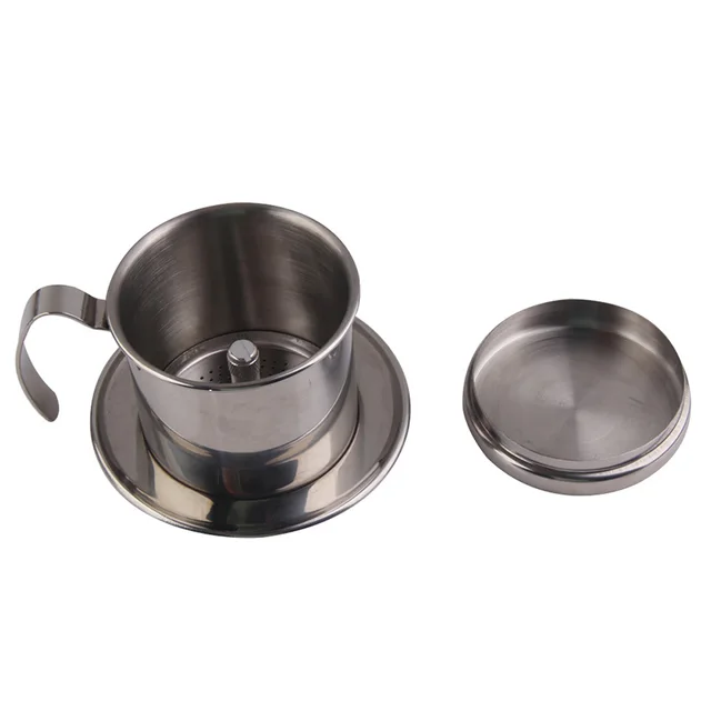 Cheap Delicate Stainless Steel Vietnamese Coffee Drip Cup Filter Maker Strainer Filters Pots Coffee Kitchen accessories DA