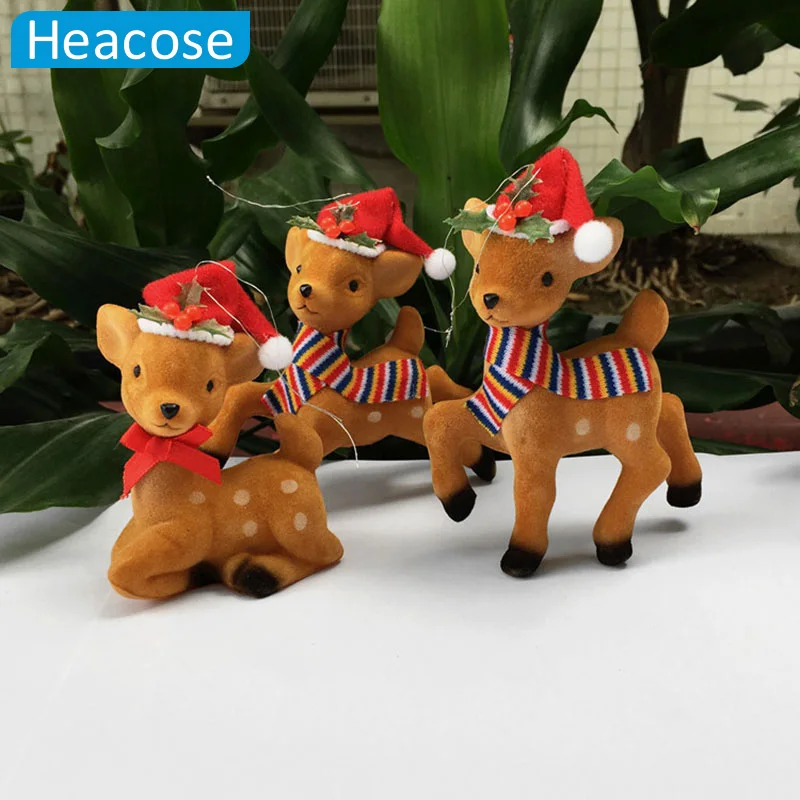 

3pcs/lot dolls deer/Elk Christmas tree decoration Hanging Ornament Santa Claus reindeer toy gifts Christmas decorations for home