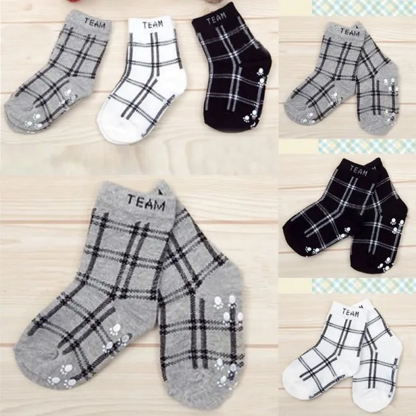 Теплые мягкие детские носки в клетку для новорожденных; хлопковые короткие носки для мальчиков и девочек
