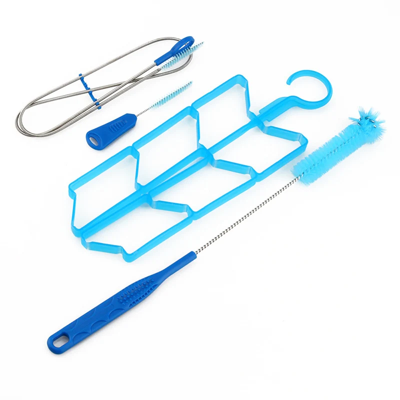 New 4Pcs/Set Outdoor Water Bag Cleaning Kit Hydration Water Bladder Bag Cleaning Tube Hose Sucker Brushes Drying Rack - Цвет: As picture