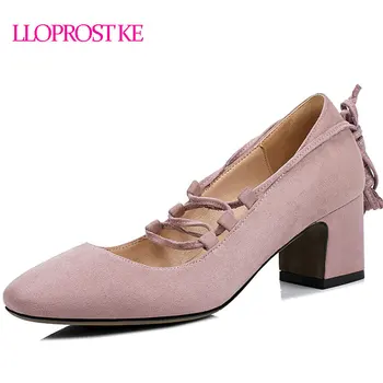 

LLOPROST KE Women New Hot Spring Thick heels Pumps Bridal Wedding Shoes Ladies High Heel Female Pumps Single Shoes Women MY114