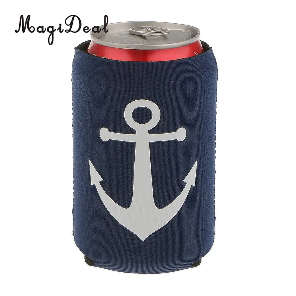 2 Pair Captain First Mate Anchor Beer Soda Can Cooler Insulation Neoprene Sleeve Holder Wedding Favor