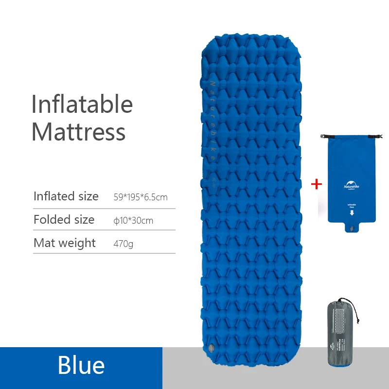 Naturehike нейлоновый ТПУ коврик для сна легкий влагостойкий воздушный матрас портативный надувной матрас коврик для кемпинга - Цвет: Blue Inflatable