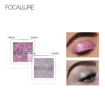 

FOCALLURE Glitter Eye Shadow Single Colors Holographic Shimmer Makeup Shadow Palette Soft