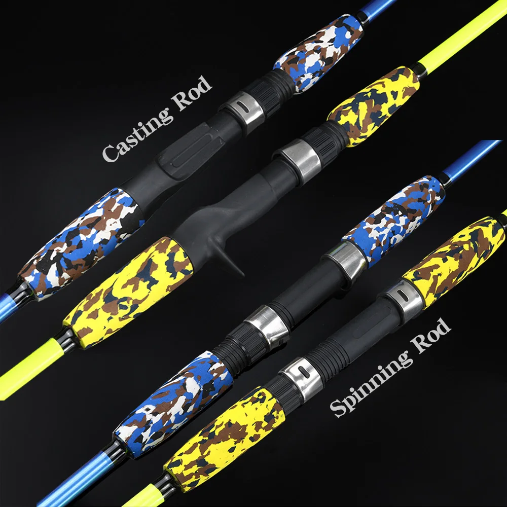 Spinning Casting Hand Lure Fishing Pole Portable Carbon Fiber Fishing Rod Camouflage 1.5M 1.8M Feeder Pole ultralight Carp Fly