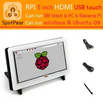 

Raspberry Pi computer 5 inch HDMI LCD USB 5inch Touch screen Touchscreen TFT display With Bicolor Case