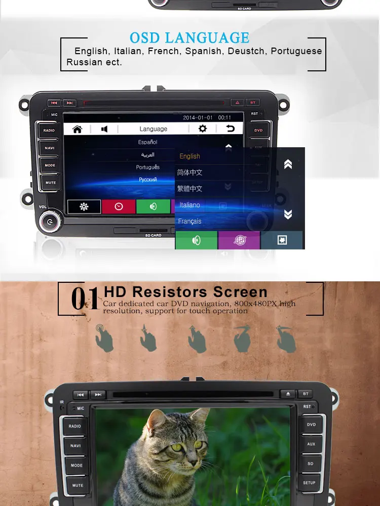 Best JDASTON Wince Car DVD Player For VW VolksWagen Jetta Sagitar Caddy Touran madotan Bluetooth Radio RDS GPS Navigation Phonebook 3