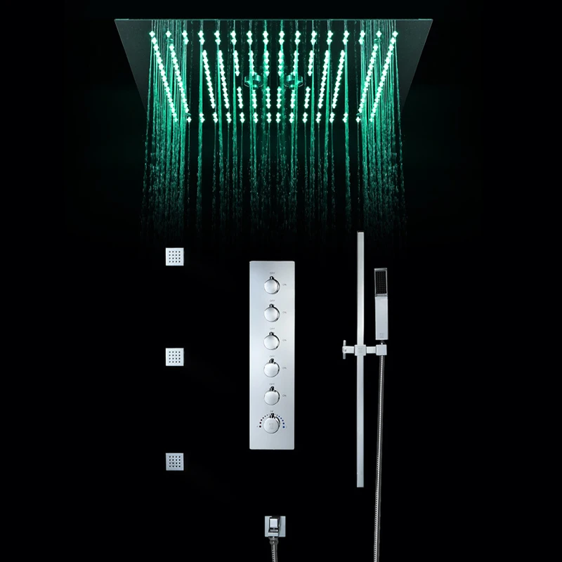 Bathroom Shower Faucets Accessories 16 Inch Shower Head Ceiling Rainfall Shower, Misty, Small Rain Shower Panel Thermostatic Bathroom Shower Faucets Accessories 16 Inch Shower Head Ceiling Rainfall Shower, Misty, Small Rain Shower Panel Thermostatic