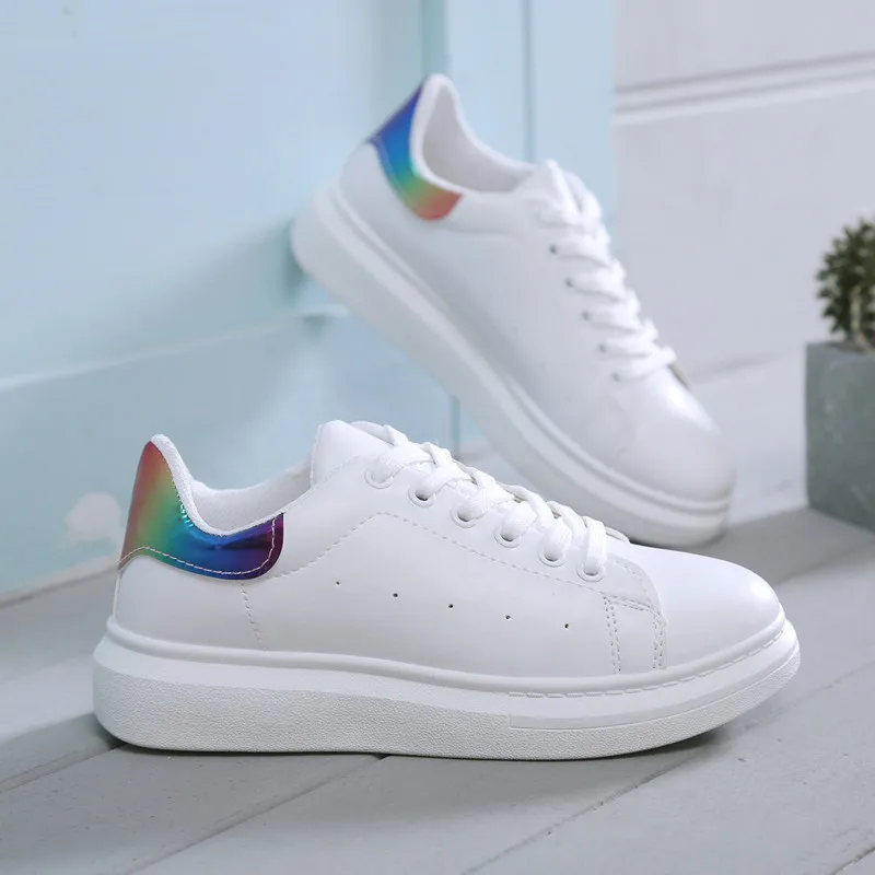 Women Shoes Fashion White Sneakers Chunky Vulcanize Shoes Female 2019 Spring Summer Platform Tenis Feminino Women Casual Shoes afbeelding