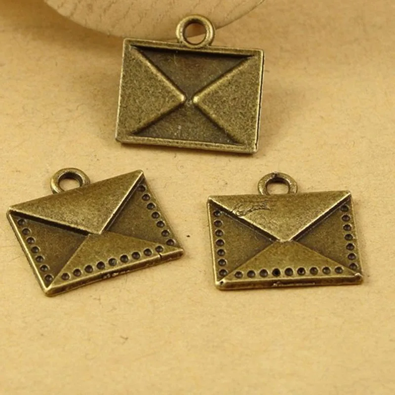 50pcs 15*11MM Antique Bronze Retro small envelope charm pendant DIY