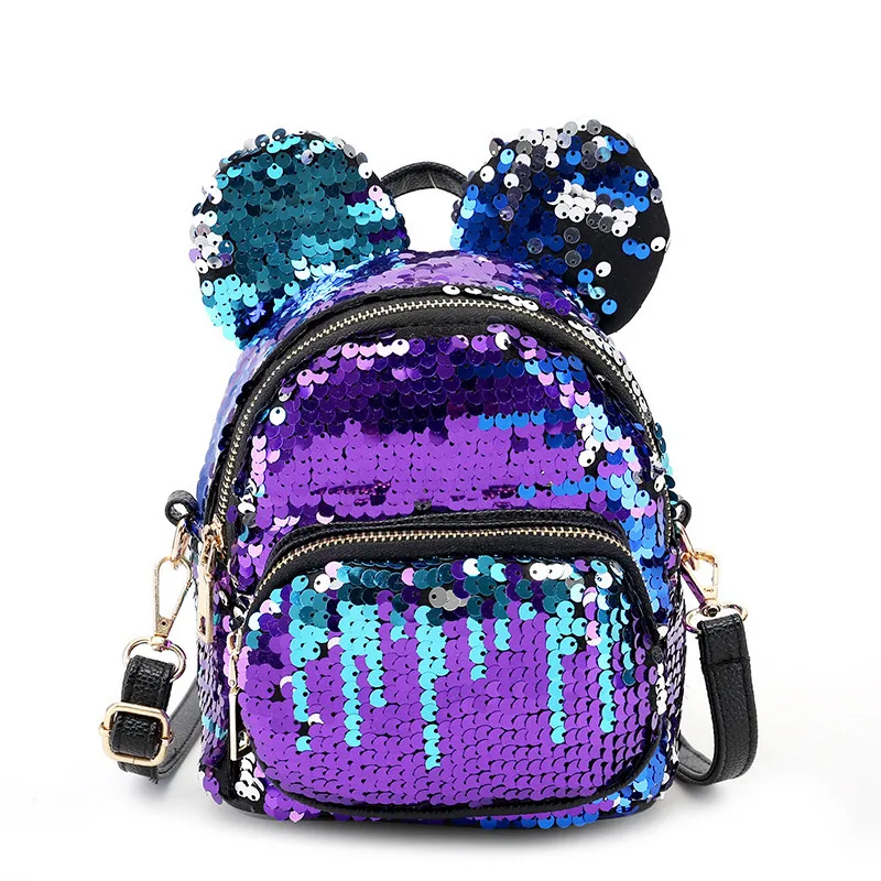 

Disney cartoon Mickey Mouse children Sequin doll accessories backpack girl gift lady portable travel bag baby Mini shoulder bag