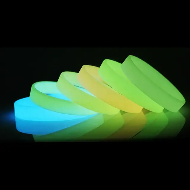 500pcs/lot Glow in the Dark Luminous Elastic Rubber Silicone Bracelets