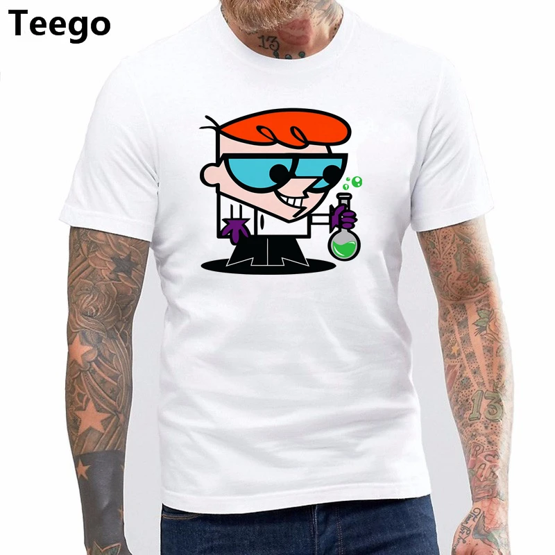 

Dexter's Laboratory Dexter Genius New Cartoon Adult Slim Fit Shirt S-XXL men's top tees