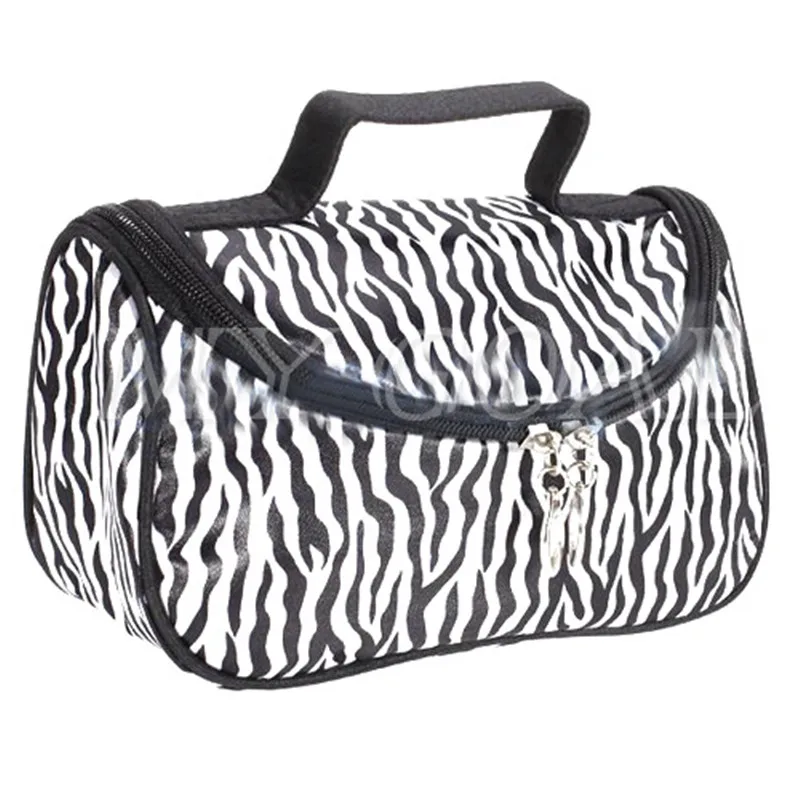 Zebra полосой Beautycase портативный водонепроницаемый Женский дизайнерский Косметический макияж сумка органайзер для сумки коробка макияж