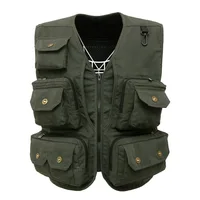 Men's Multi Pocket Canvas Vest for Outdoor Work