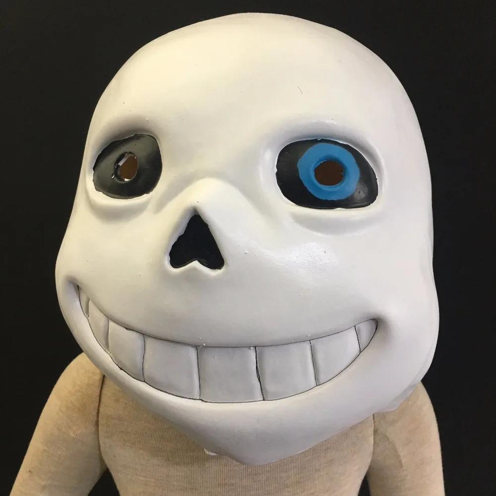 Undertale Kids Mask Blue Eyes Sans Cosplay Latex Full Face Head Helmet