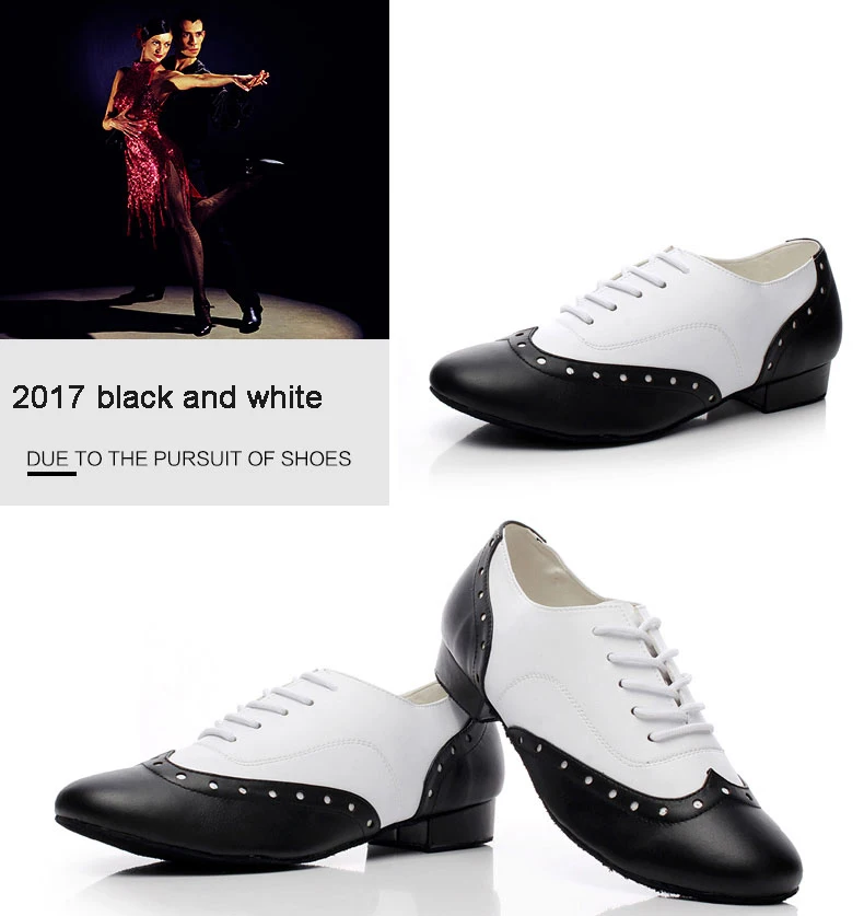 20161228_161038_019Standard Latin Dance Shoes Brand Men Sports Jazz Shoes Heel 4cm Black with White Social Dancing Sneakers Genuine leather 9010