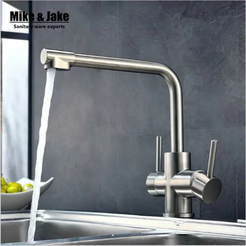 SUS 304 Kitchen Tap Faucets double function three way kitchen Drinking Water Faucet for Filtered 3