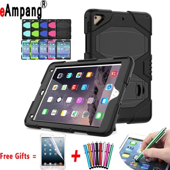 

Shockproof Armor Three Layer Full Protector Tablet Stand Silicone Case for Apple iPad Air 2 Air2 iPad 6 9.7 Coque Capa Funda