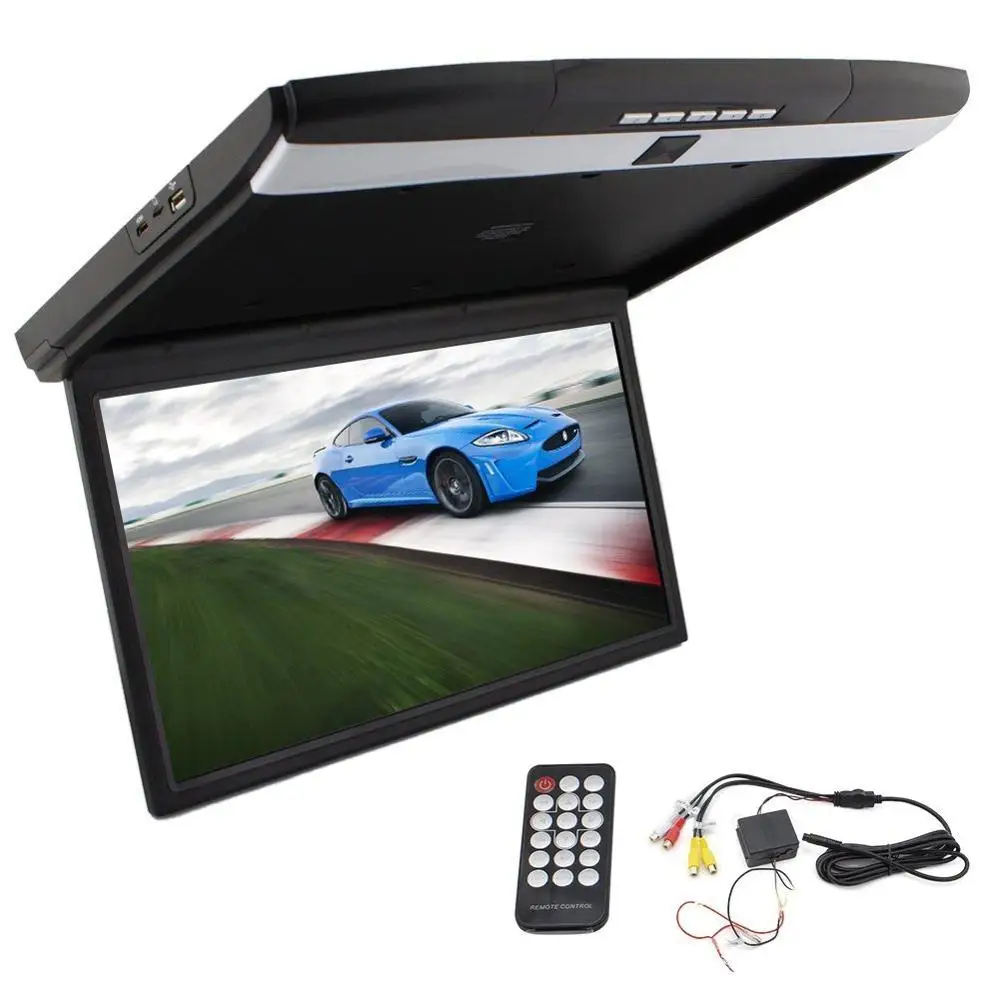 17i inch Widescreen LCD Screen Overhead Display Flip Down Monitor Video