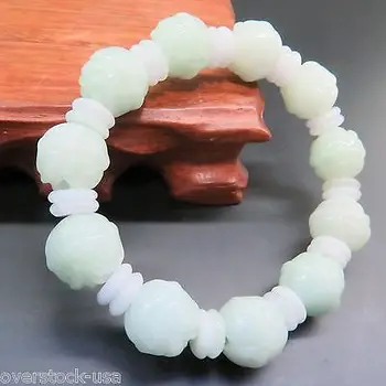 

Natural Grade A Jade (jadeite) 15mm Rose Shaped Bead Bracelet Blessing