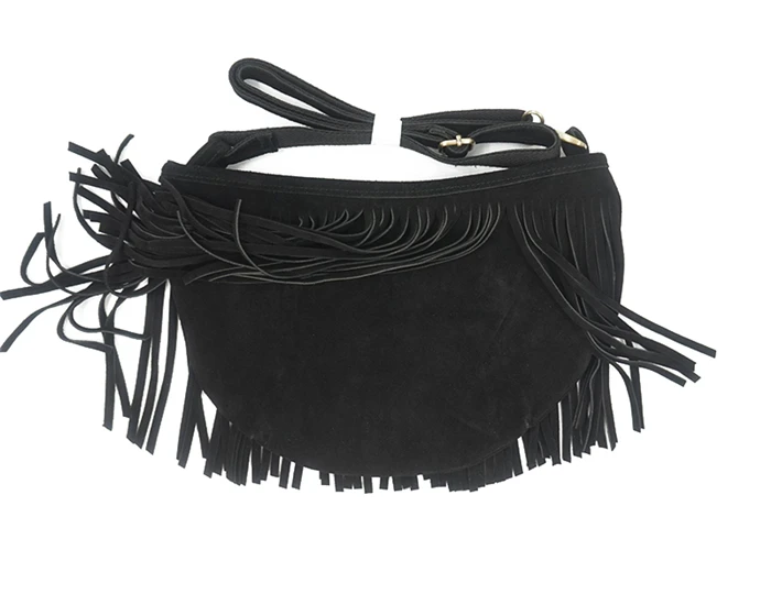 LilyHood 2023 Women Genuine Leather Long Fringe Shoulder Bag Tassel Boho Hippie Gypsy Gothic Rock Music Feminine Shoulder Bag