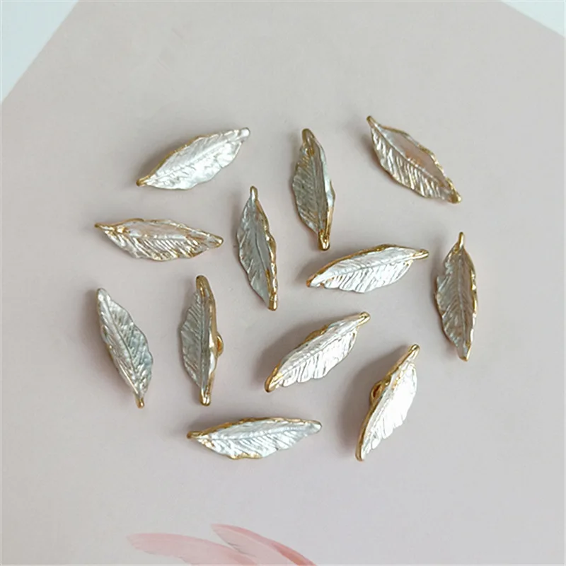 

10PCS 17*20mm Fashion Metal Alloy KC Gold Leaves Buckle Thin Coating Leaf Clasps Connectors DIY Jewelry Findings
