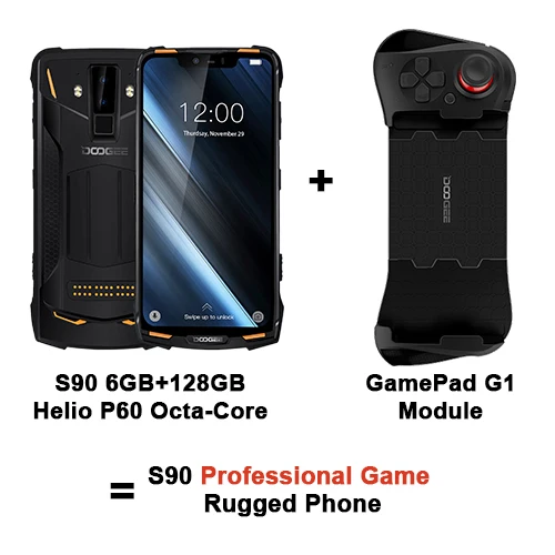 IP68/IP69K(наружная коробка) DOOGEE S90 супер модульный прочный мобильный телефон 6,18 дюймов дисплей 5050 мАч Helio P60 Восьмиядерный 6 ГБ 128 ГБ - Цвет: GamePad G1