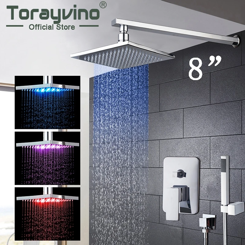 

Torayvino Shower Faucet 8 inch Bathroom Faucet Chrome Shower Heads Hot Cold Water Mixer Distinguished Shower Faucet