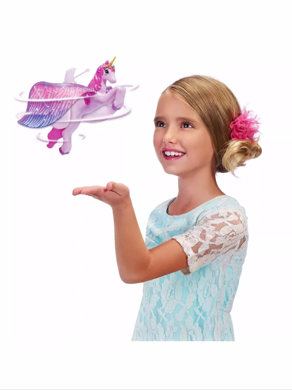 2016 New Flying Unicorn Figure Magically Flying Flutter Pegasus Dolls Flying Fairy Toys Control