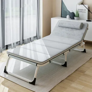 

Fashion Folding Bed Sun Lounger Sleeping Bed Office or Outdoor Camping Chaise Longue Nap Bed Adjustable Space Saving