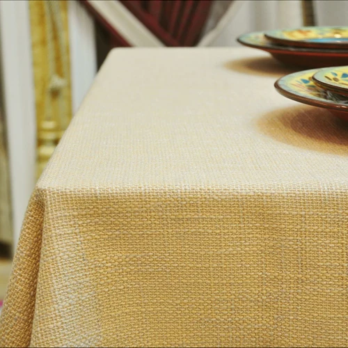 Botticing thick cotton hemp plain linen dining table cloth rectangle