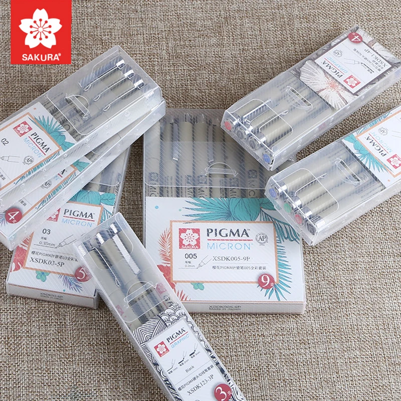 Sakura Pigma Micron ручка для рисования с иглой водонепроницаемой кисточкой эскизов