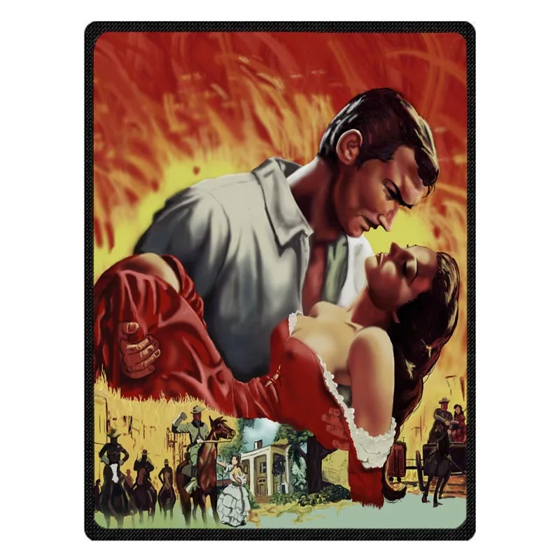 

Gone with the wind Design Flannel Fleece Bed Throw Blanket Fashionable Thin Quilt Bedspread Custom Kids Gift Bed Sheet