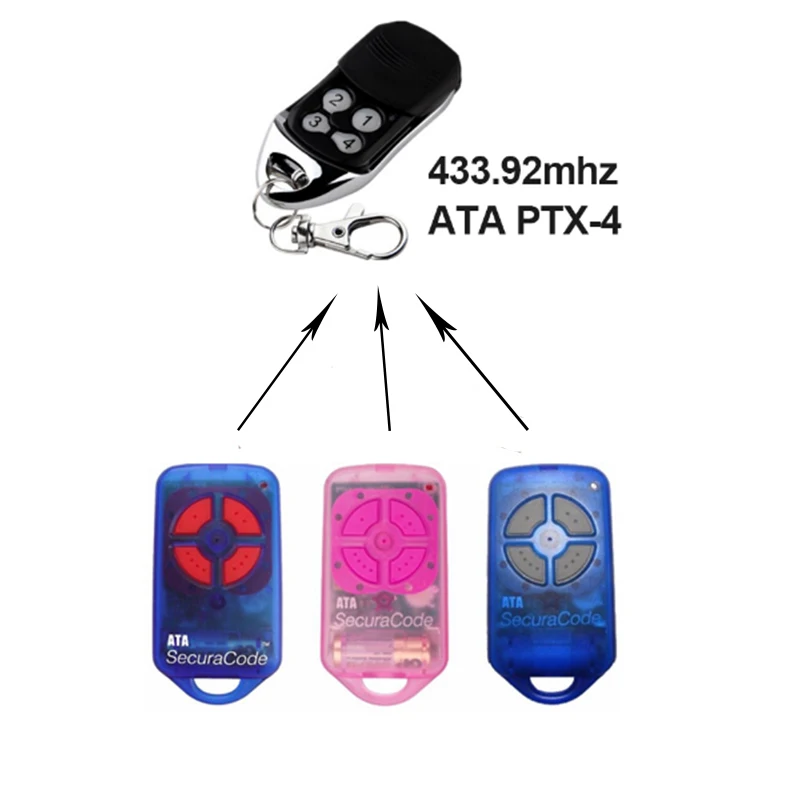 

For ATA PTX4 433.92 MHz gate garage door remote control replacement rolling code