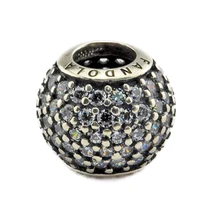 DIY Подходит Пандора шармы браслеты проложить легкие бусины с прозрачным кубическим цирконием стерлингового серебра 925-ювелирные изделия