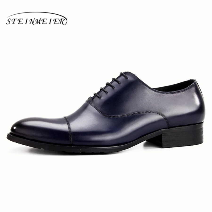 

Mens formal shoes leather oxford shoes for men dressing wedding men's brogues office shoes lace up male suit shoes brown 2019