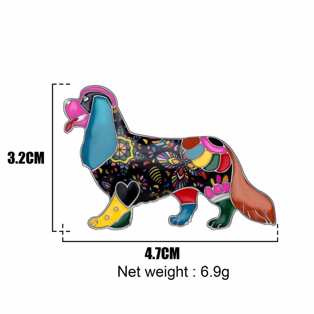WEVENI сплав эмаль милый кавалер король Шарль броши "спаниэль" одежда булавка Животное Pet ювелирные изделия для женщин девушки подарок аксессуары