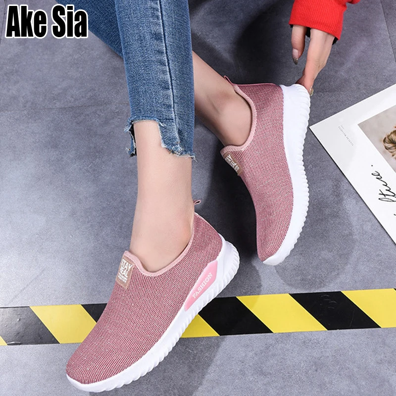 Ake Sia/женские модные вязаные сетчатые повседневные низкие слипоны Zapatillas