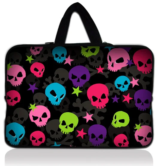 

13" Colorful Skull Neoprene Soft Laptop Netbook Sleeve Bag Case Cover +Hide Handle For Macbook Pro/Air 13.3 Inch for New Model