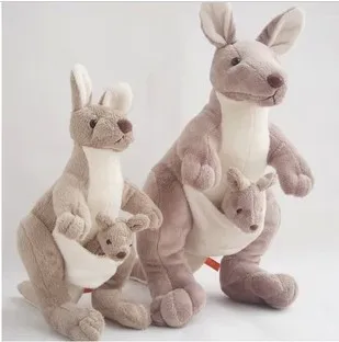 Бесплатная доставка 45 см мама и малыш кенгуру кукла в Австралии Кенгуру плюшевые игрушки