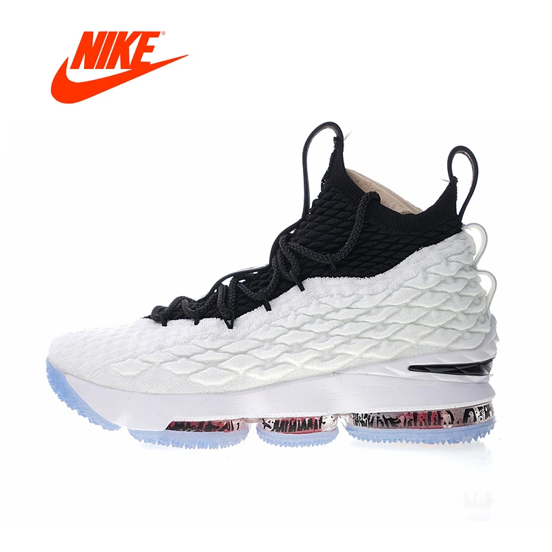 

Original New Arrival Authentic Nike LeBron 15 EP Men's Breathable Basketball Shoes Outdoor Sneakers Good Quality AQ2364-100