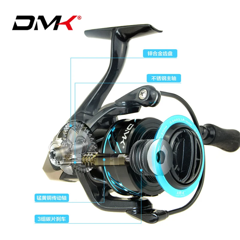 Спиннинговая катушка DMK 1000/1500 5 2: 1/10 шарикоподшипников|Рыболовные катушки| |