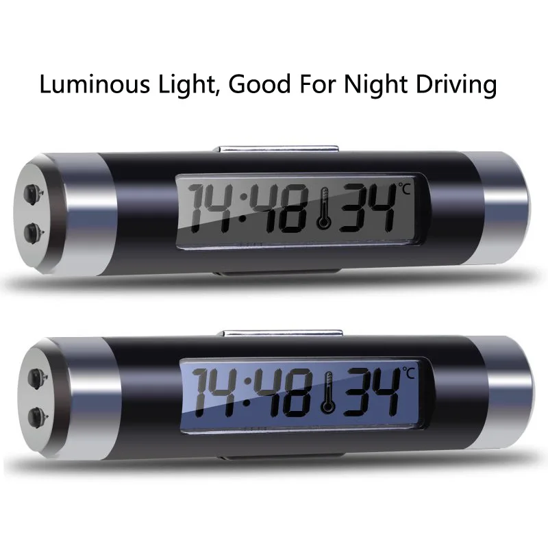 Автомобильный ЖК-клип на цифровые часы с термометром Синяя подсветка для hyundai solaris accent i30 ix35 i20 elantra santa fe tucson getz