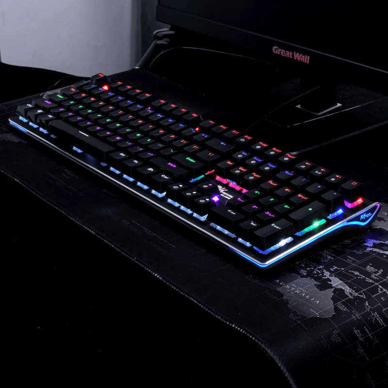 Royal Kludge RK Side 108 клавиш RGB USB Проводная Механическая игровая клавиатура коричневый