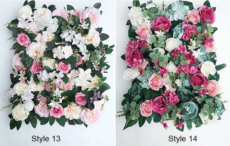 

40x60cm Rose Hydrangea Flower Wall European Style Artificial Flowers For Wedding Decoration Background arrangement Decor Fleurs